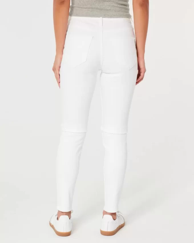 High-Rise White Super Skinny Jeans