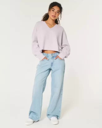 Hollister Comfy Cloud Boxy Notch-Neck Sweater