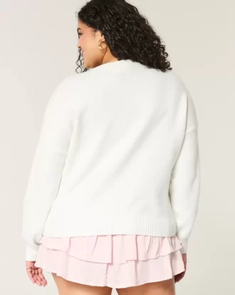 Hollister Comfy Cloud Croissant Graphic Crew Sweater