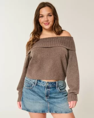 Hollister Comfy Cloud Foldover Off-the-Shoulder Sweater