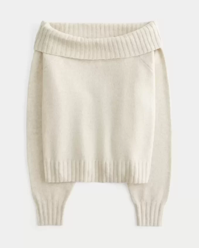 Hollister Comfy Cloud Foldover Off-the-Shoulder Sweater