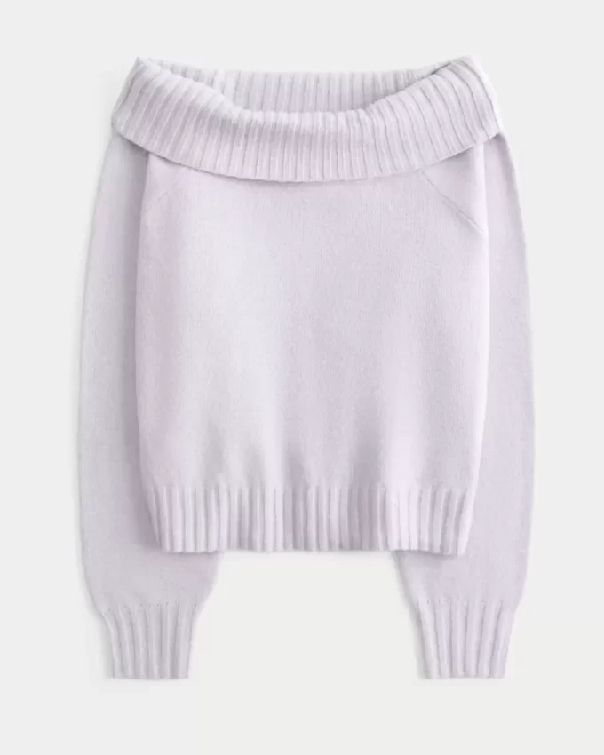 Hollister Comfy Cloud Foldover Off-the-Shoulder Sweater