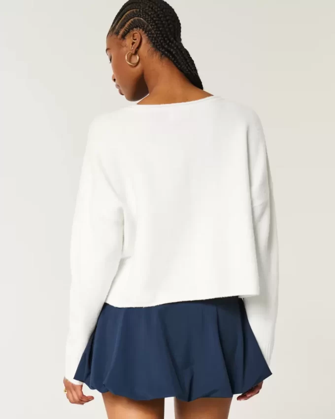 Hollister Comfy Cloud Graphic Notch-Neck Sweater Hollister Comfy Cloud Graphic Notch-Neck Sweater