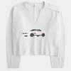 Hollister Comfy Cloud Graphic Notch-Neck Sweater