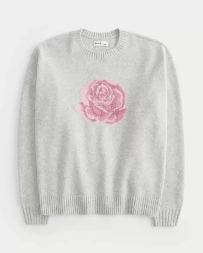 Hollister Comfy Cloud Rose Graphic Sweater Hollister Comfy Cloud Rose Graphic Sweater
