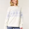 Hollister Comfy Cloud Teddy Bear Graphic Crew Sweater Hollister Comfy Cloud Teddy Bear Graphic Crew Sweater