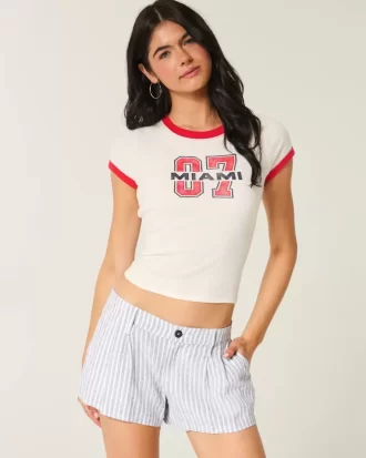 Hollister Livvy Low-Rise Linen-Blend Shorts
