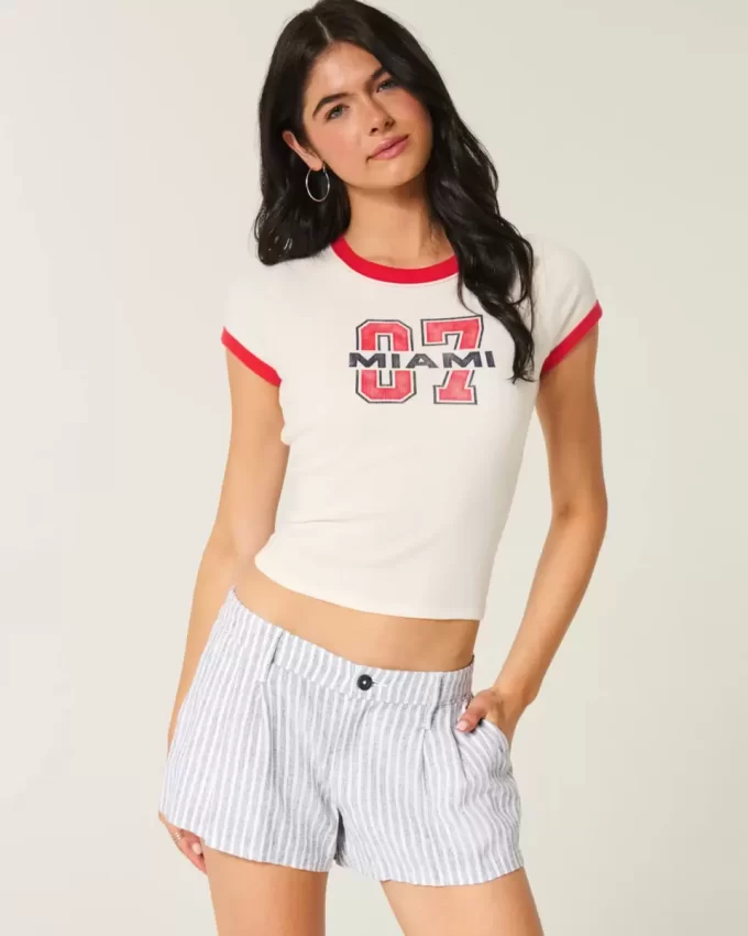 Hollister Livvy Low-Rise Linen-Blend Shorts