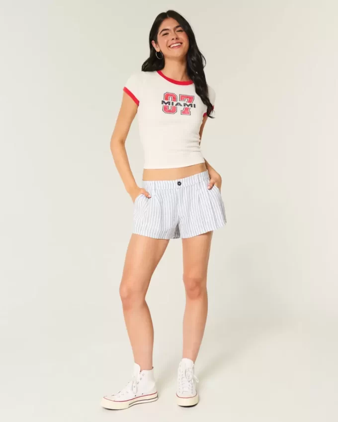 Hollister Livvy Low-Rise Linen-Blend Shorts