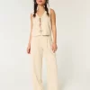 Hollister Livvy Ultra High-Rise Linen-Blend Wide-Leg Pants