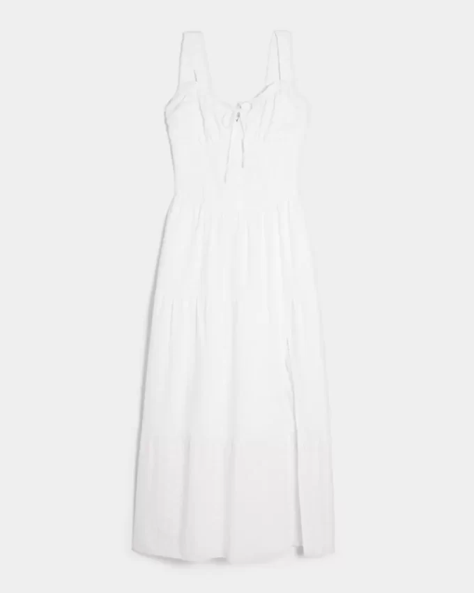 Hollister Sofia Side-Smocked Eyelet Maxi Dress