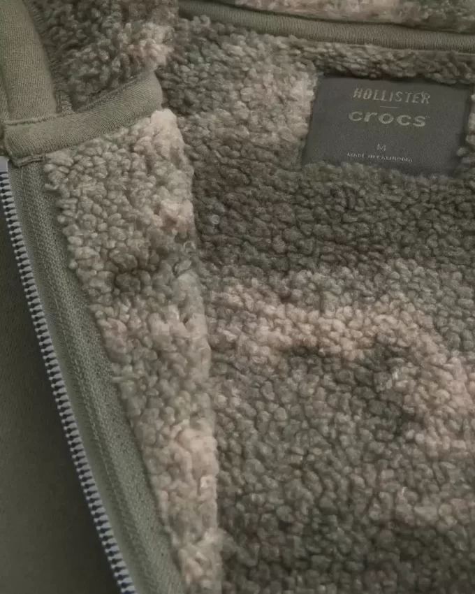 Hollister x Crocs Sherpa-Lined Zip-Up Hoodie