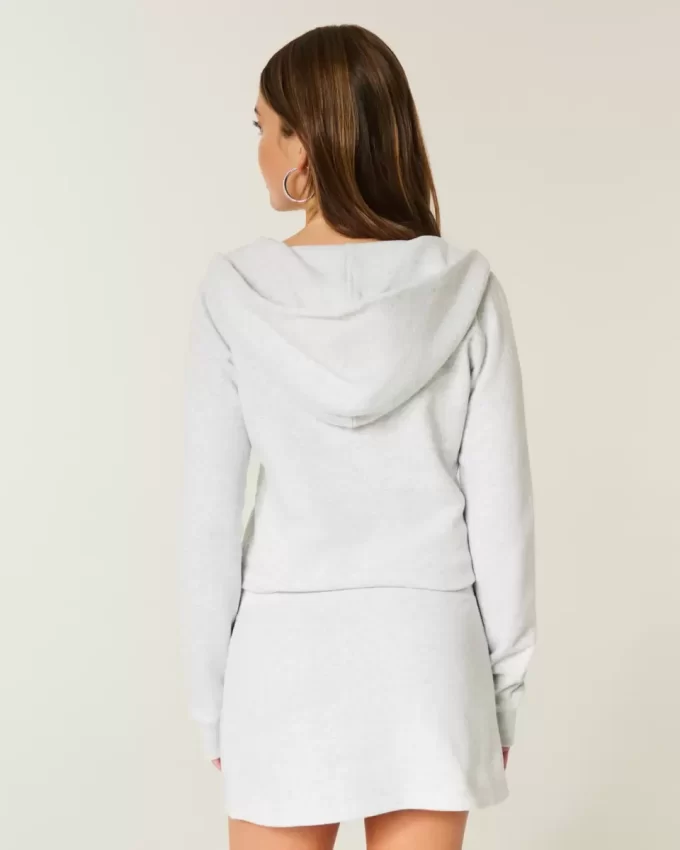 Hooded Long-Sleeve Fleece Dress