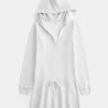 Hooded Long-Sleeve Fleece Dress