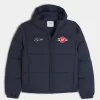 Hooded Motorsports Graphic Puffer Jacket