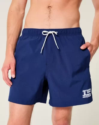 Huntington Beach Graphic Mid-Thigh Volley Swim Trunks