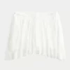 Lace Asymmetrical Hem Mini Skirt
