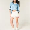 Lace-Chiffon Tiered Mini Skort