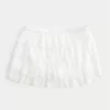 Lace-Chiffon Tiered Mini Skort