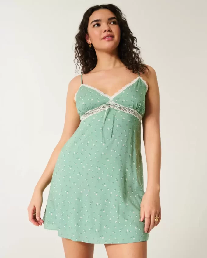 Lace Detail Slip Mini Dress