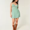 Lace Detail Slip Mini Dress