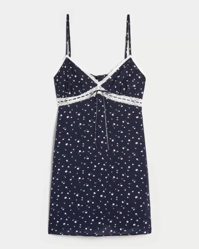 Lace Detail Slip Mini Dress
