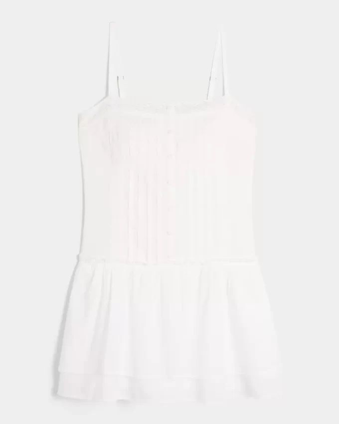 Lace Trim Mini Dress