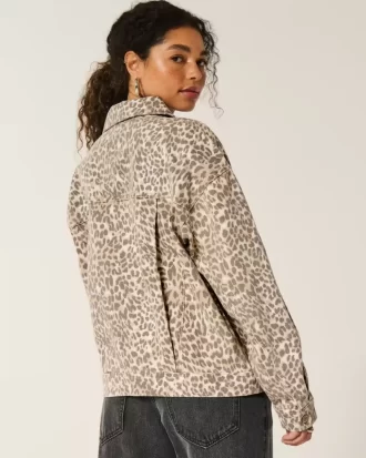 Leopard Print Denim Jacket