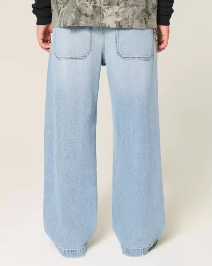 Light Wash Astronaut Graphic Super Baggy Jeans