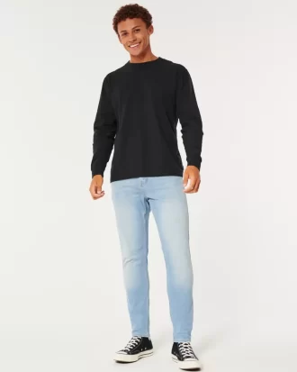 Light Wash Athletic Skinny Jeans