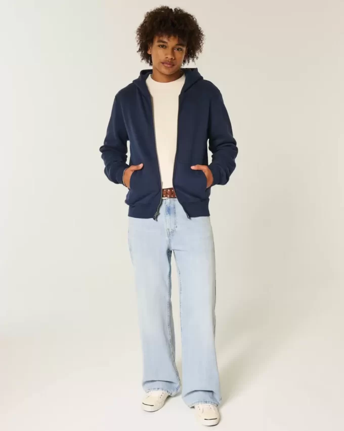 Light Wash Baggy Bootcut Jeans