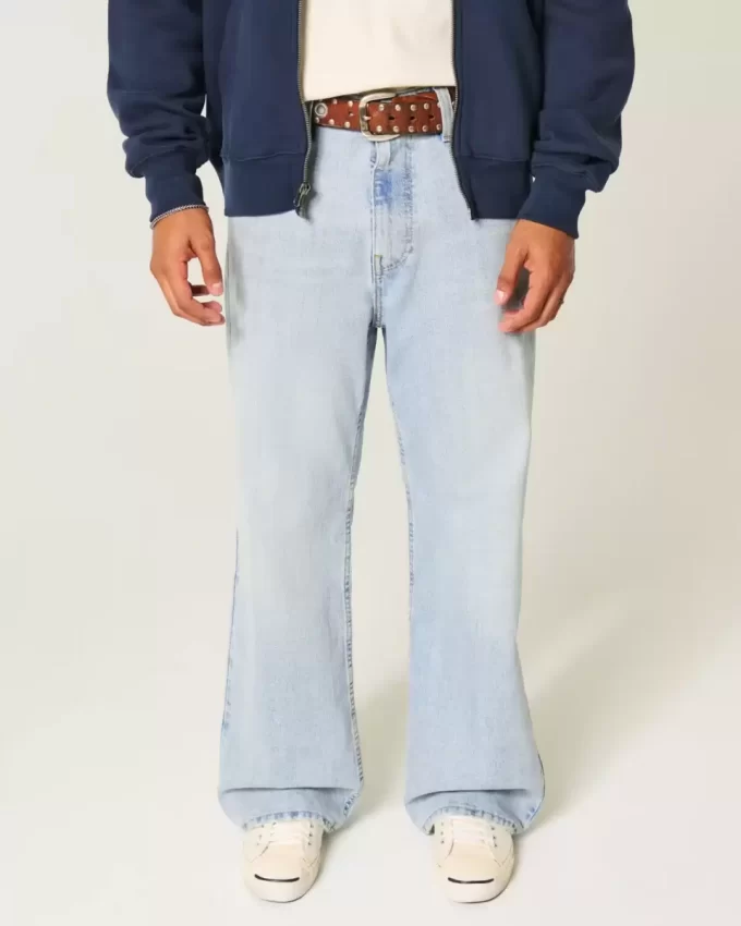 Light Wash Baggy Bootcut Jeans