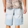 Light Wash Baggy Denim Painter Shorts