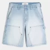 Light Wash Baggy Denim Painter Shorts