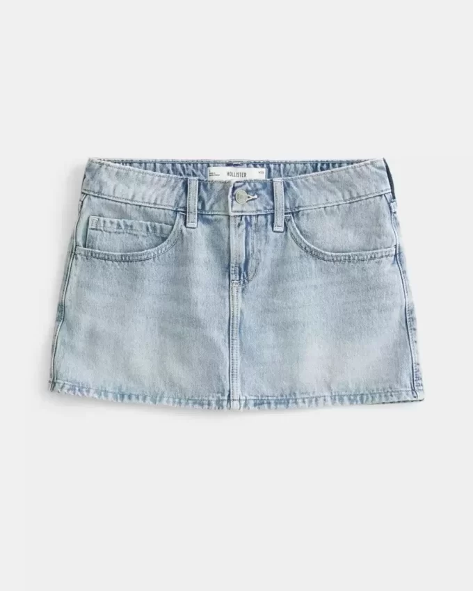 Light Wash Denim Mini Skort