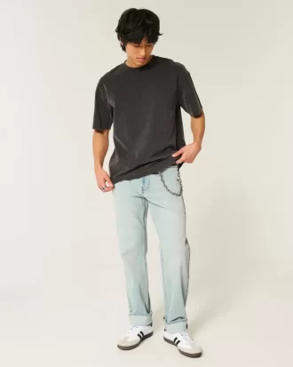 Light Wash Downforce Racing Graphic Loose Jeans