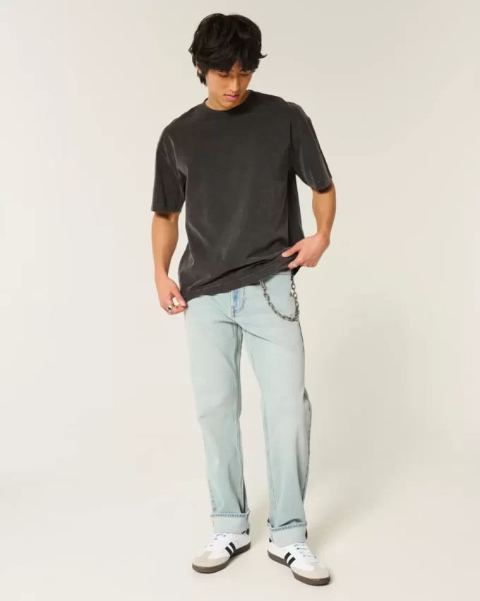 Light Wash Downforce Racing Graphic Loose Jeans