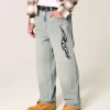 Light Wash Graphic Baggy Jeans