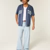 Light Wash New York Graphic Super Baggy Jeans