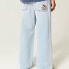 Light Wash New York Graphic Super Baggy Jeans