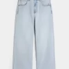 Light Wash New York Graphic Super Baggy Jeans