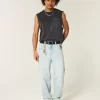 Light Wash Playing Card Graphic Skater Baggy Jeans