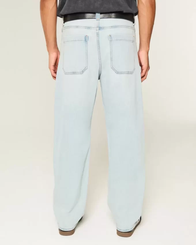 Light Wash Playing Card Graphic Skater Baggy Jeans