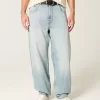 Light Wash Skater Baggy Jeans