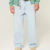 Light Wash Skater Baggy Jeans
