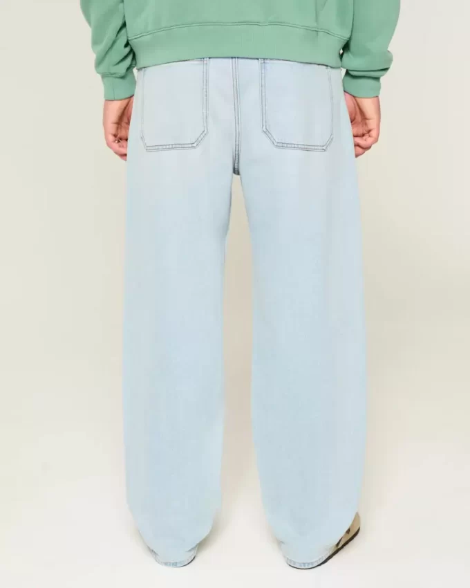 Light Wash Skater Baggy Jeans