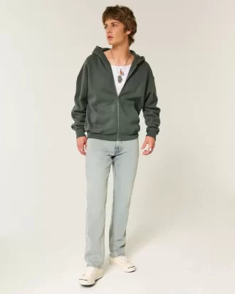 Light Wash Slim Straight Jeans