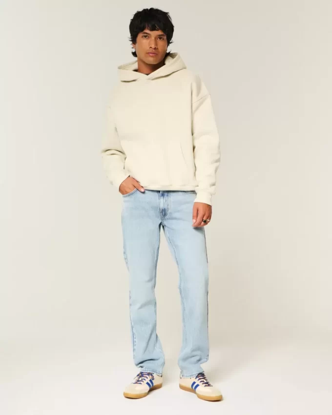 Light Wash Slim Straight Jeans