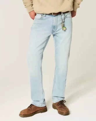 Light Wash Slim Straight Jeans