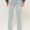 Light Wash Slim Straight Jeans